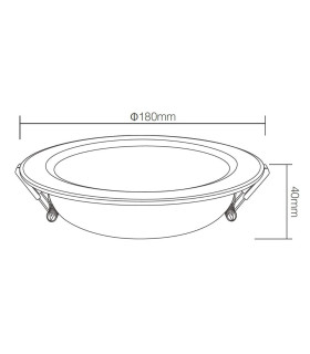 Mi-Light 12W RGB+CCT LED downlight FUT066 - size