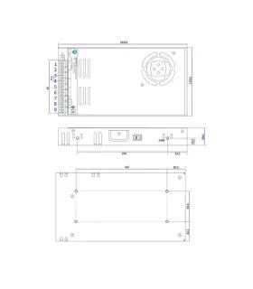 POS modular power supply POS-350-12 350W 29A - size