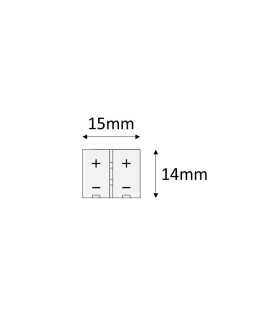 Top view diagram showing the dimensions and pin layout of a 10mm single-colour I-type clip connector.