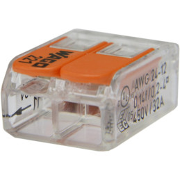 WAGO 221-412 2-way lever connector 32A. COMPACT Splicing Connectors; 2-conductor connector; with operating levers; Max.a