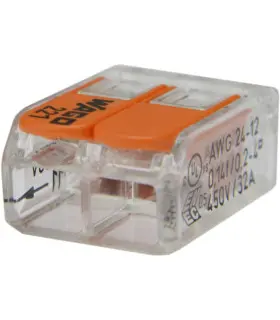 WAGO 221-412 2-way lever connector 32A. COMPACT Splicing Connectors; 2-conductor connector; with operating levers; Max.a