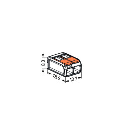 WAGO 221-412 2-way lever connector 32A - size