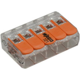 WAGO 221-415 5-way lever connector 32A. COMPACT Splicing Connectors