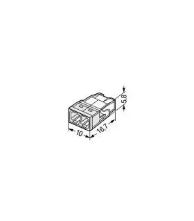 WAGO 2273-202 2-way push wire connector 24A - size