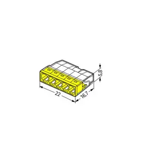 WAGO 2273-205 5-way push wire connector 24A - size