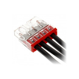 WAGO 2273-204 4-way push wire connector 24A. COMPACT PUSH WIRE® connector for junction boxes; 4-conductor terminal block
