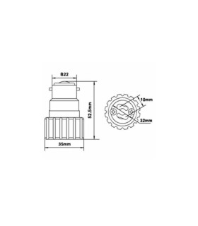 LED line® B22-GU10 lamp socket converter - size