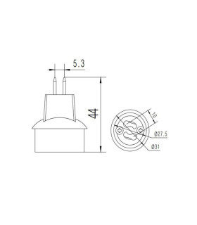 LED line® MR16-GU10 lamp socket converter - size