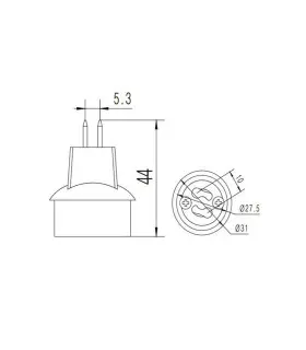 LED line® MR16-GU10 lamp socket converter - size