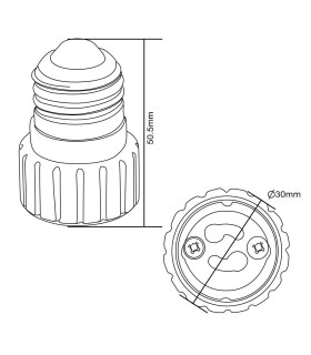 MAX-LED E27-GU10 lamp socket converter - size