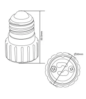 MAX-LED E27-GU10 lamp socket converter - size