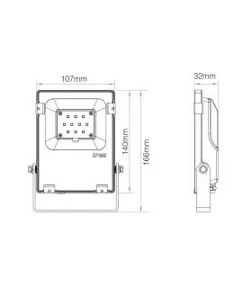 Mi-Light 10W RGB+CCT LED floodlight 24V DC FUTT06 - size