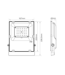 Mi-Light 30W RGB+CCT LED floodlight FUTT03 - size