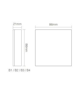 Mi-Light 4-zone CCT adjust smart panel B2 - size