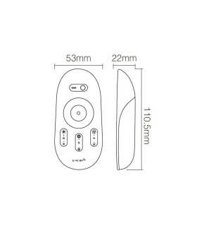 Mi-Light 2.4GHz touch RGBW LED strip controller FUT027 - transmitter size