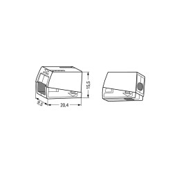 WAGO 224-112 3-way lighting connector. 2-conductor lighting connector; Standard version; Continuous service temperature 