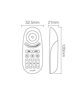 Mi-Light 2.4GHz manual &amp; auto adjustable RGBW strip controller FUT028 - remote size