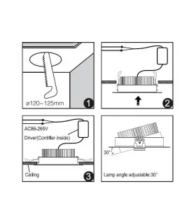 Mi-Light 9W RGB+CCT LED ceiling spotlight FUT062 - mounting