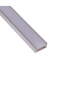 ALU-LED anodised aluminium LED profile P5 silver for bathroom with milky diffuser