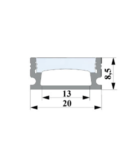 ALU-LED anodised aluminium LED profile P5 silver waterproof channel size