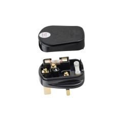 3 pin plug with fuse black 13amp