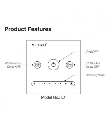 Mi-Light 1-channel 0~10V panel dimmer L1 | Future House Store