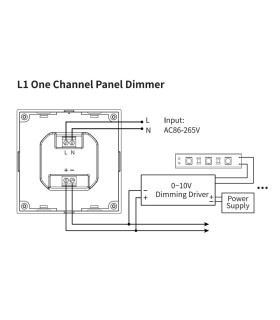 Mi-Light 1-channel 0~10V panel dimmer L1 - connection diagram