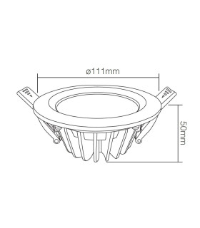 Mi-Light 6W RGB+CCT waterproof LED downlight FUT063 - size