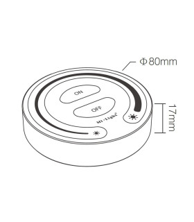 Mi-Light touch dimming remote controller FUT087 - size