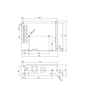 Mean Well LRS-50-12 enclosed power supply unit 12V 50W 4.2A - size