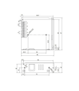 Mean Well LRS-75-12 enclosed power supply unit 12V 75W 6A - size