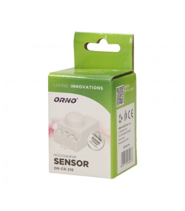 ORNO microwave motion sensor MINI 1200W 360° IP20 OR-CR-216 white - packaging
