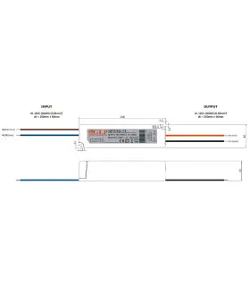 GLP waterproof constant voltage power supply 48W 12V 4A IP67 - size
