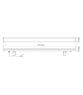 Mi-Light 24W RGB+CCT LED wall washer light RL1-24 - size