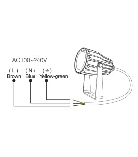 Mi-Light 6W RGB+CCT smart LED garden lamp FUTC04 - connection diagram