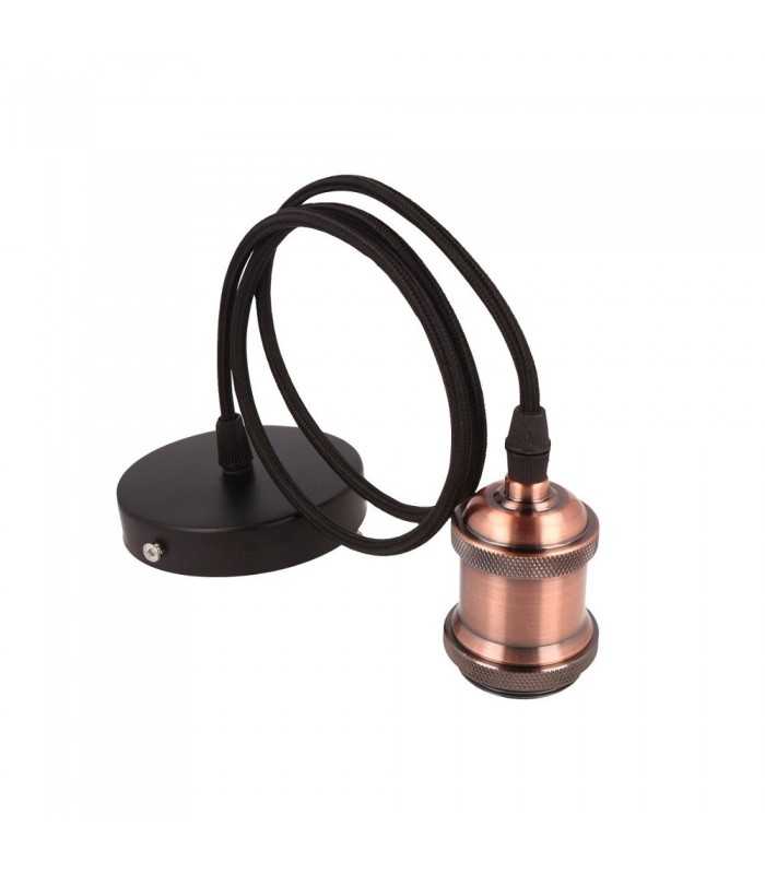 LED line® E27 single pendant ceiling light fittings - antique copper