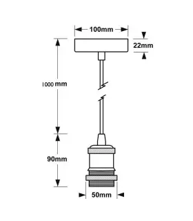 LED line® E27 single pendant ceiling light fittings - size