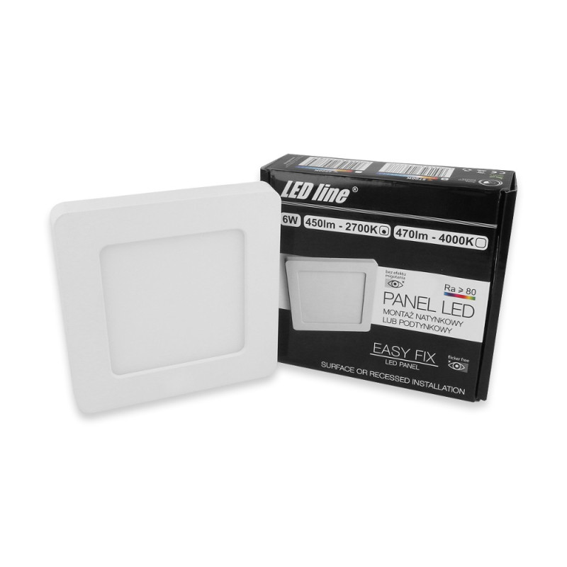 LED line ® EasyFix square panel downlights - 6W warm white LED line ® EasyFix square panel downlights - 6W warm white