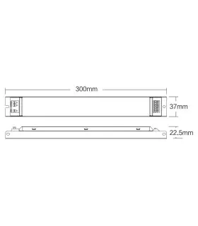 Mi-Light 40W RGB+CCT panel light driver PL5 - size