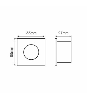 LED line® MR11 square waterproof ceiling downlight IP44 - size