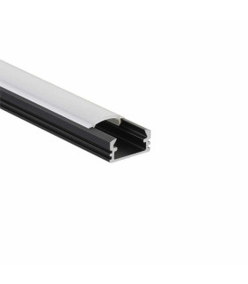 ALU-LED 1m surface aluminium LED profile P2 - black milky