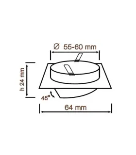 LED line® MR11 square adjustable ceiling downlights - size