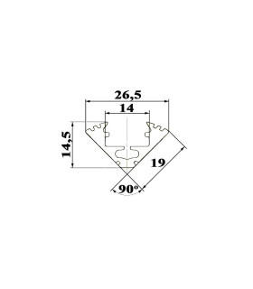 ALU-LED 1m corner aluminium LED profile P3 - 