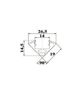 ALU-LED 1m corner aluminium LED profile P3 - 