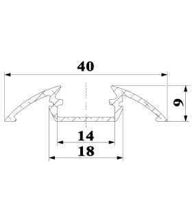 ALU-LED 1m surface aluminium LED profile P4 - size