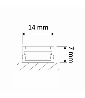 Design Light 1m surface LED profile LINE MINI - silver - milky diffuser