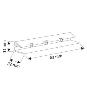 Design Light PVC single colour LED clips for glass shelving - size