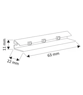 Design Light PVC single colour LED clips for glass shelving - size