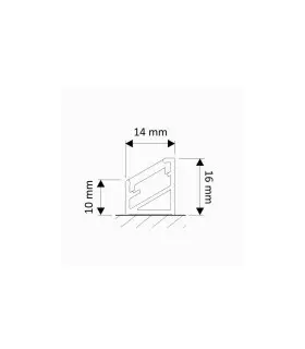 Design Light 1m corner LED profile TRI-LINE MINI - size