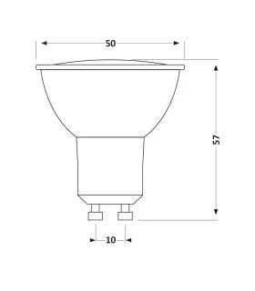 LEDOM GU10 spotlight bulb 1W SMD 80lm - size